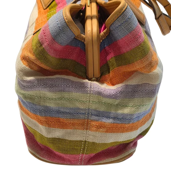 Coach Bag 2008 Hamptons Legacy Archive 10th Anniversary Kiss Lock Satchel Purse - Picture 4 of 16